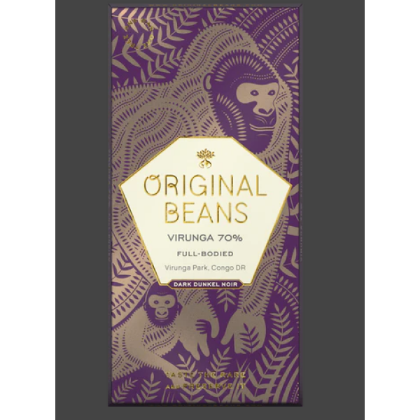Original Beans Virunga 70 %, Tumma Suklaa, Vegaaninen 70 g – kuva 2