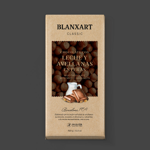 Blanxart Ghana 43% maitosuklaa hasselpähkinöillä