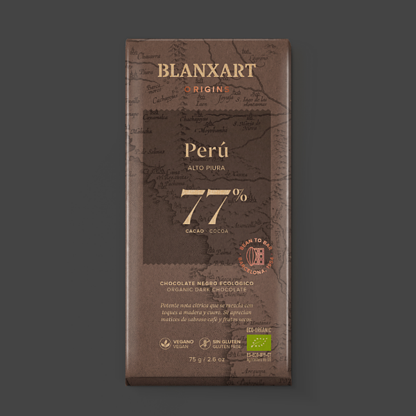 Blanxart Peru 77% tumma suklaa, luomu, vegaaninen