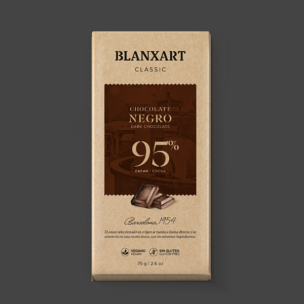 blanxart-classic-negro-95-1254x1254 Blanxart classic tumma suklaalevy 95 % 75 g – vegaaninen