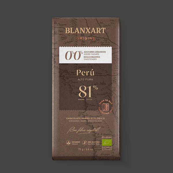 blanxart-peru-81-1254x1254 Blanxart tumma suklaalevy Peru 81 % 75 g – luomu, vegaaninen ja sokeriton
