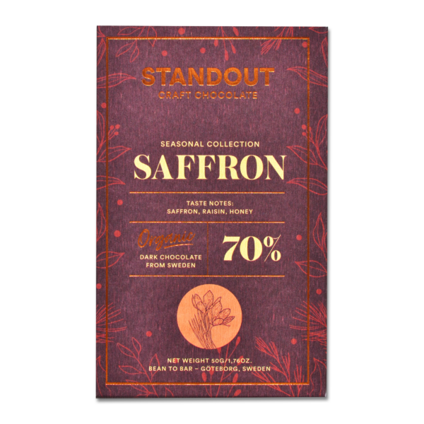 Saffran 70 % tumma suklaalevy joulusuklaa